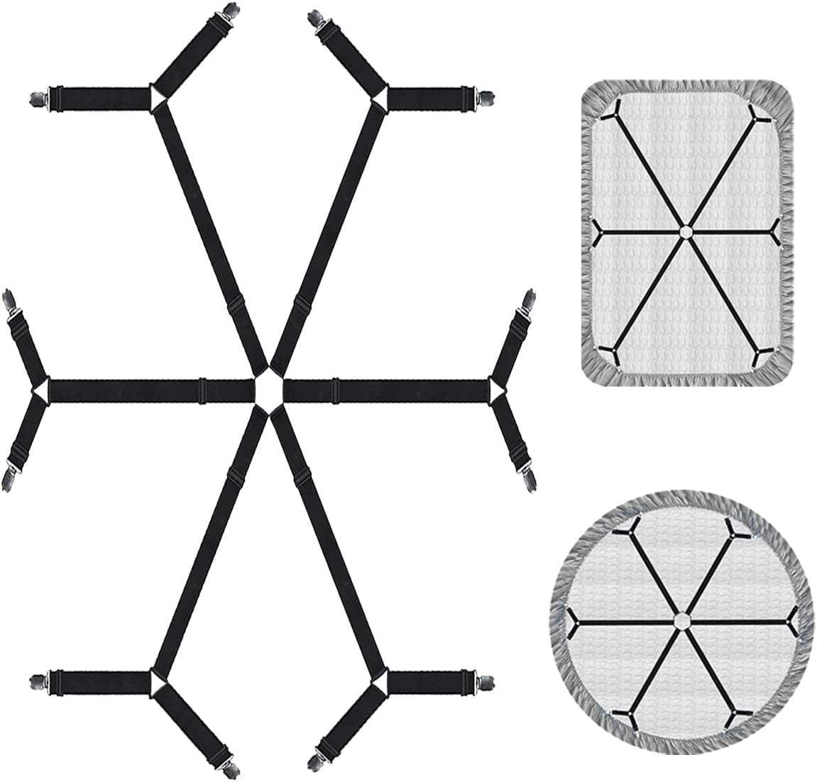 Sheet Fasteners, Adjustable Elastic Bed Sheet Holder Straps for Full