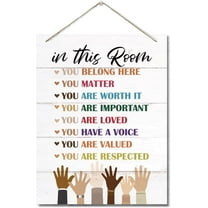Zomyto Inspirational Diversity Decor Sign, in This Room Watercolor Wall Art Decor, Hanging Printed Wall Plaque Wood Signs 10x8 inch