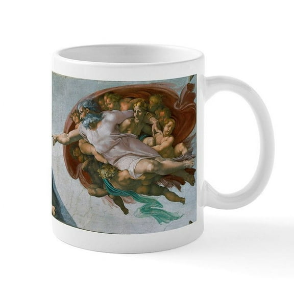 CafePress - The Creation Of Adam By Michelangelo Mugs - 11 oz Ceramic Mug - Novelty Coffee Tea Cup