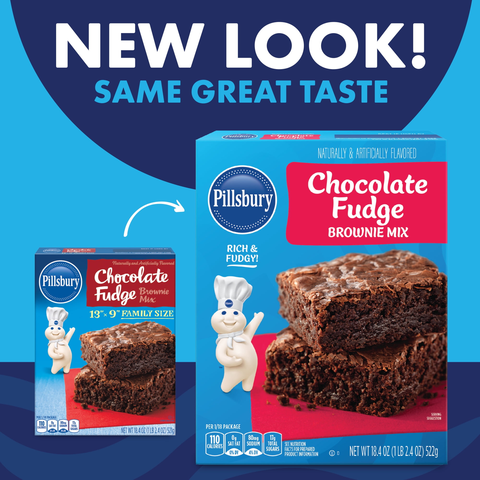 (3 pack) Pillsbury Chocolate Fudge Brownie Mix, 18.4 oz Box