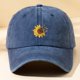 thumbnail image 1 of Gorra de béisbol con estampado de mariposa y girasol, sombrero vintage desgastado lavado para hombre, 1 of 4