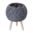 thumbnail image 2 of Ovzne Imitation Rattan Flower Stand Triangular Support Flowerpot Indoor Desktop Potted Storage Container Office Woven Pot On Clearance, 2 of 6