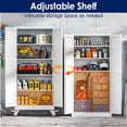 thumbnail image 5 of 71" H Metal Garage Storage Cabinet, Rolling Tool Cabinet with 2 Doors and Wheels, Locker Steel Cabinet with 4 Adjustable Shelves, Organization Cabinet for Garage,Office,Home,Gym,School（White）, 5 of 7
