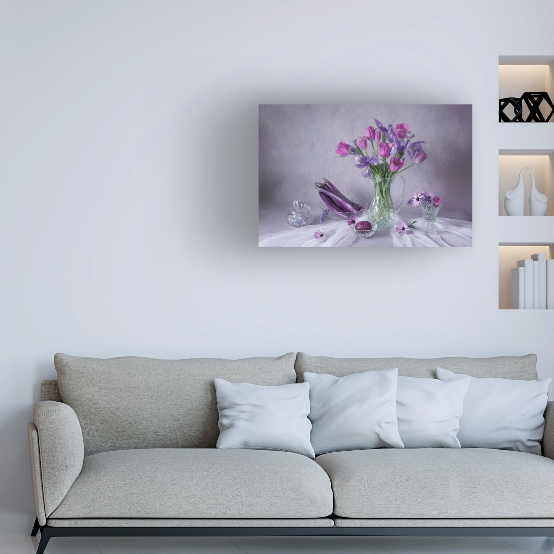 Canvas Wall Art - Lydia Jacobs 'Violet Delight' Wall Art for Living Room, Bedroom, or Office Décor by Trademark Fine Art - 19 x 12 Inches