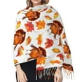 thumbnail image 5 of Shawl Wraps for Women - Thanksgiving Turkey Leaves Oversized Fall Winter Fashion Blanket Scarf for Women, 5 of 6