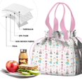 thumbnail image 4 of White Princess Castle Pattern Drawstring Lunch Bag Women - Drawstring Lunch Bag Insulated for Work Office - Stain-Resistant Large Lunchbags for Women with Multi-Pockets, 4 of 6