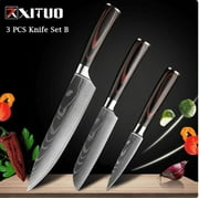 Premium Japanese Chef Knife Set: Laser Damascus Precision and Versatility, Ultimate Kitchen Knife Collection 1-10 Pcs Set with Santoku, Cleaver, and More Chopping Sharp
