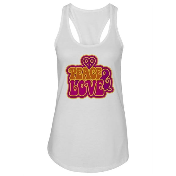 Peace And Love Retro Design Tank Women -Image by Shutterstock, Female Small