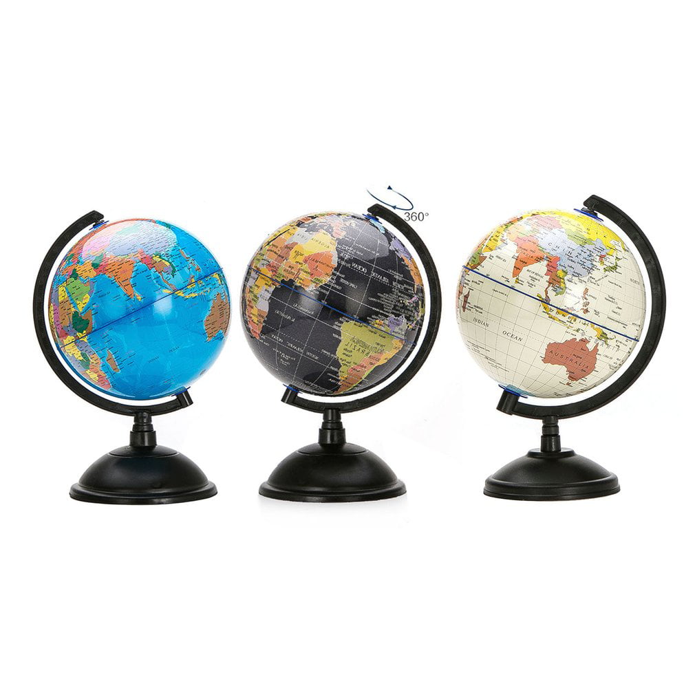 20 cm  Rotating Earth Globe World Map Swivel Stand Geography Educational Toy 