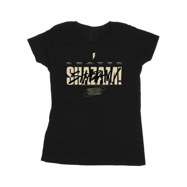 DC Comics T-Shirt en Coton pour Femmes Shazam Fury Of The Gods Logo Vandalisé