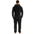 thumbnail image 4 of SWSMCLT Men's Fuzzy Fleece Christmas Onesies Pajamas Long Sleeve Soft Winter Cozy Fall Thick Flannel Loose Zipper Black Small, 4 of 4