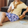 thumbnail image 5 of Kdxio Skull star crystal Print Mens Sleep Shorts Bottoms Soft Comfy Pajama Wear Pants with Drawstring Pockets, 5 of 5