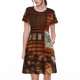 thumbnail image 1 of Easygdp Log Cabin Inside para Vestido Transpirable de Mujer, Vestido Suelto de Manga Corta con Pliegues y Bolsillos para el Verano, 1 of 6