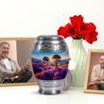 thumbnail image 6 of JAGASY Lavender Grass Human Urn for Ashes - Decorative Landscape Urns for Men & Women - Small Sunrise Urn for Grandmother - Keepsake Memorial Blue Urns for Funeral - 3 Inch, 6 of 7