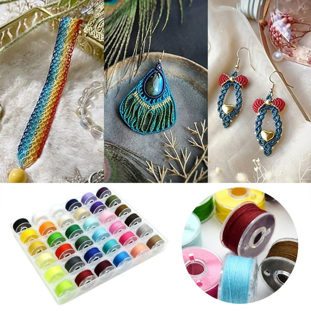25pcs Assorted Colors Sewing Thread, Embroidery Bobbins, Prewound Bobbins Thread for Embroidery and Sewing Machines, Spool of Thread Kit DIY and Home, 4.72x3.93x0.98"