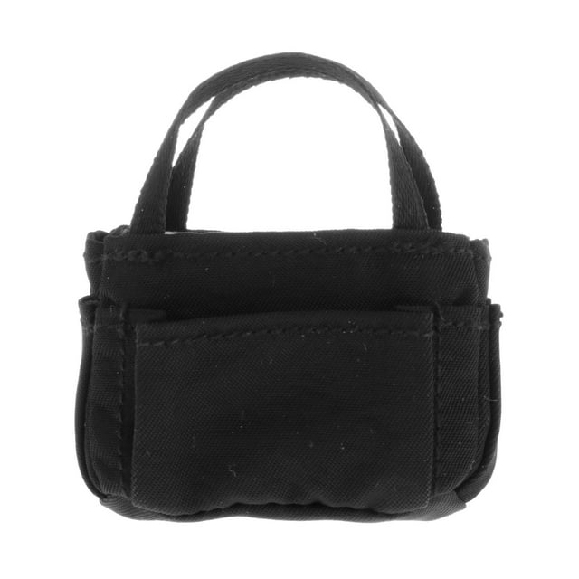 Bunblic 12TH Action Figures Handbag Miniature Model Simulation Pretend Play Costume Parts Doll Accessories 6" Soldier Figure Tote Bag black