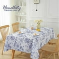 thumbnail image 5 of Blue and White Floral Tablecloth 60 x 84 Inch, Vintage Rectangle Table Cloth, Spill-Proof Stain Resistant Decorative Fabric Table Cover for Dining, Party, Picnic, 5 of 6