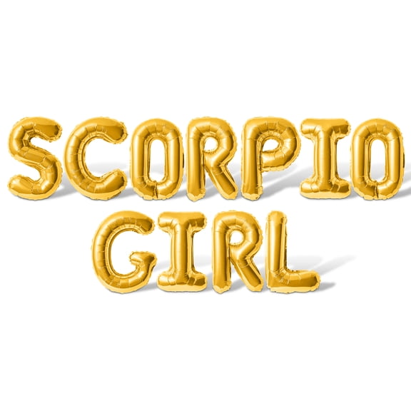 Letter Balloons - SCORPIO GIRL 16" Inch Alphabet Letters Foil Mylar Balloon Scorpio Birthday Party Banner (Gold)