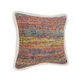 thumbnail image 3 of Laddha Home Designs 20" Red and Yellow Chindi Fringe Square Throw Pillow, 3 of 9