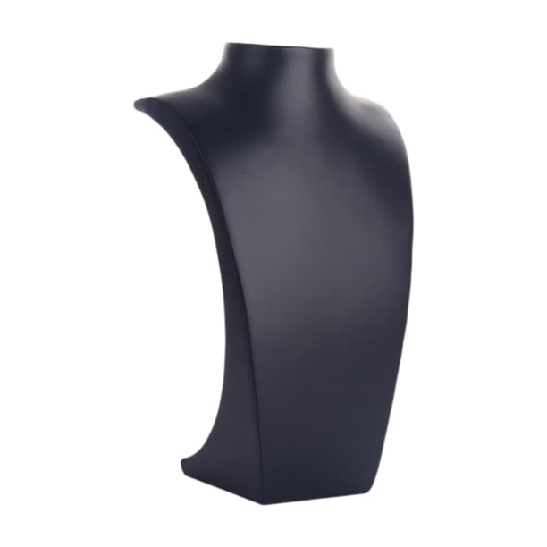 Busto de exhibición de joyas para collares, cadena, adorno, modelo de maniquí creativo Negro 15x10x26.5cm