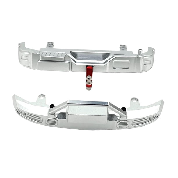 Parachoques delantero y trasero para coche RC, aleación de aluminio 6061, juego de piezas para coche RC Crawler a escala 1:12 Plata