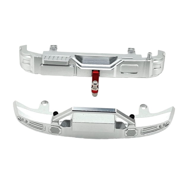 Parachoques delantero y trasero de aleación de aluminio para coche RC, accesorios de actualización de piezas para coche RC Plata