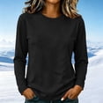 thumbnail image 5 of Enjoytime Fall Tops for Women Crew Neck Long Sleeve Basic Tees Solid Color Trendy Soft Casual Work Shirts, 5 of 7