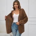thumbnail image 6 of SOMER Women's Cardigan Sweaters Lantern Sleeve Open Front Oversized Lightweight Chunky Outwear Long Sweaters with Pockets, 6 of 6
