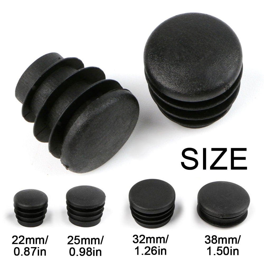 Black Blanking Tube End Domed Round Plastic Cap Caps Pipe Inserts Bullet 16-32mm 