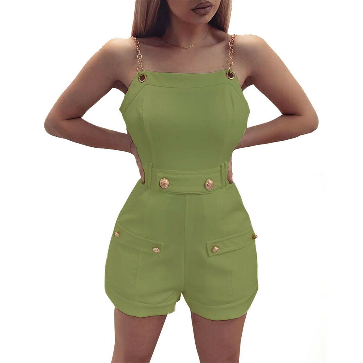 Women Strappy Backless Mini Jumpsuit Ladies Shorts Summer Holiday Beach Playsuit