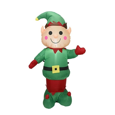 Christmas Inflatable Elf, Cute Blow-Up Light-Up Outdoor Yard Decor