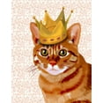 thumbnail image 2 of Fab Funky 26x32 Black Ornate Wood Framed with Double Matting Museum Art Print Titled - Ginger Cat with Crown Portrait, 2 of 4