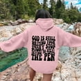 thumbnail image 2 of Womens Hoodies Long Sleeve Pullover Hoodies Baggy Hoodies Pink Sweatshirt for Women Womens Fall Clothing Women's Clothes, 2 of 5