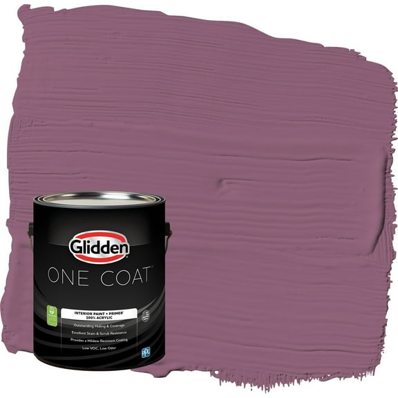 Glidden One Coat Victorian Plum / Purple Semi-Gloss Interior Paint with Primer, 1 Gallon
