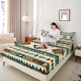thumbnail image 4 of Manfei Hippie Aztec Teens Full Size Sheets, Western Bohemian Abstract Bed Sheets, Tribal Hippie Style Sheet Sets, Microfiber Bedroom Decor, 4 Pieces, 4 of 7