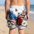 thumbnail image 4 of Afuyipoi Independence Day Shorts for Boys Size 10-12,Double Layer Patriotic Print Side Pockets Elastic Waist Swim Trunks, 4 of 8