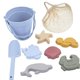 thumbnail image 2 of Set de playa de viaje con juguetes de arena y silicona para niños y niñas, ideal para viajes y vacaciones. Violeta claro, 2 of 9