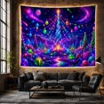 thumbnail image 6 of Cosmic Tree of Life in Mystical Glowing Forest, Psychedelic Art for Space Lovers, Celestial Wall Decor Christmas Gift Tapestry Wall Hanging for Dorm Room, Bedroom and Living Room, 6 of 7