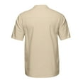 thumbnail image 5 of VERUGU Mens Shirts Casual Baggy Cotton Linen Tops Solid Short Sleeve V-Neck Classic Comfortable Blouse Khaki S, 5 of 5
