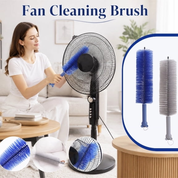 Fan Brush Cleaner for Electric Fan Blades & Grill, Bendable Microfiber Fan Cleaning Duster, Reusable Flexible Dust Remover Cleaning Brush (Gray-1pc)