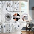 thumbnail image 3 of Floral Shower Curtain,Grey and Blue Flowers Shower Curtains for Bathroom,Watercolor Pretty Butterfly White Bath Curtain Sets with 12 Plastic Hooks,Waterproof Fabric 72x72 Inches, 3 of 6