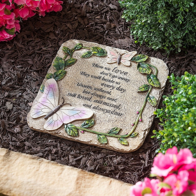 Pierre Commémorative En Cœur - Marqueur De Jardin En Acrylique 10x10 Cm - Pour Souvenir D'un Animal Ou D'un Être Cher