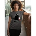 thumbnail image 3 of Black Cat Creepy Crazy Eyes Halloween Shirt Unisex Men's T-shirt, 2XL, Charcoal, 3 of 6
