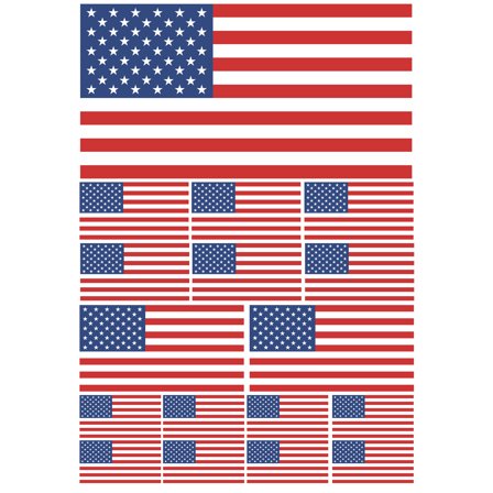 17Pcs Pack Lot USA American Flag Assortment Assorted Vinyl Sticker Decals