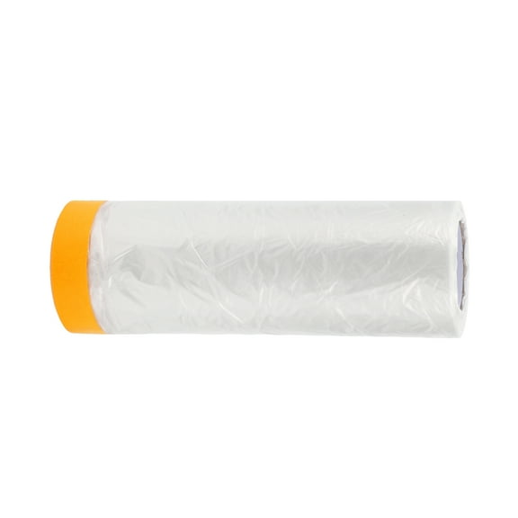 Unique Bargains Pre-Taped Masking Film 1000x110cm / 32.81ftx43.31" 1 Pc White Orange