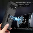 thumbnail image 3 of Case for Google Pixel 6 with Screen Protector,  [2pcs] and Camera Lens Protector [2pcs], 360 Degree Rotate Ring Stand Fit Magnetic Car Mount Holder Rugged Case for Google Pixel 6 6.4 inch, Black, 3 of 6