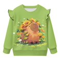 thumbnail image 4 of Uorisanigo Girl Sweatshirt Pullover Hoodies Long Sleeve Crewneck Sunflower Capybara Pullover Tops Long Sleeve Sweatshirts for Girls Age 1-2 Casual Hoodies, 4 of 7