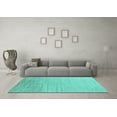 thumbnail image 3 of Ahgly Company Machine Washable Indoor Rectangle Solid Turquoise Blue Modern Area Rugs, 5' x 8', 3 of 4