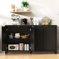 thumbnail image 2 of MODERNLUXE Buffet Bahut de 55 Pouces avec Rangement, Table Console de Style Ferme pour Café-Bar avec Tablettes Ajustables pour Cuisine, Entrée, Noir, 2 of 9