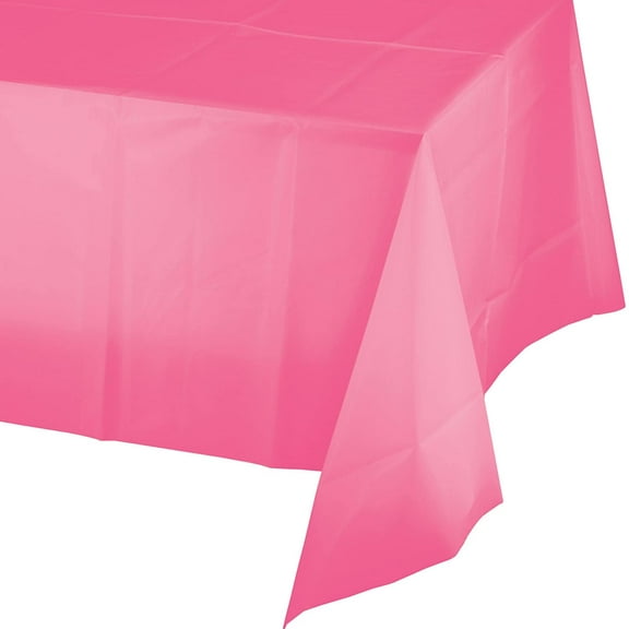 Hoffmaster Group 913042 54 x 108 in. Candy Pink Plastic Tablecover, Pack of 12